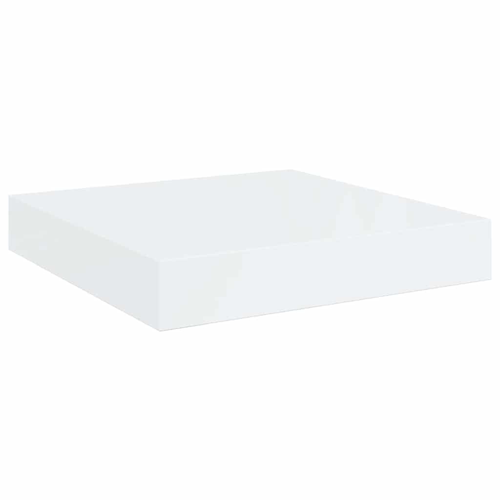 Scaffale a Parete Bianco Lucido 23x23,5x3,8 cm in MDF