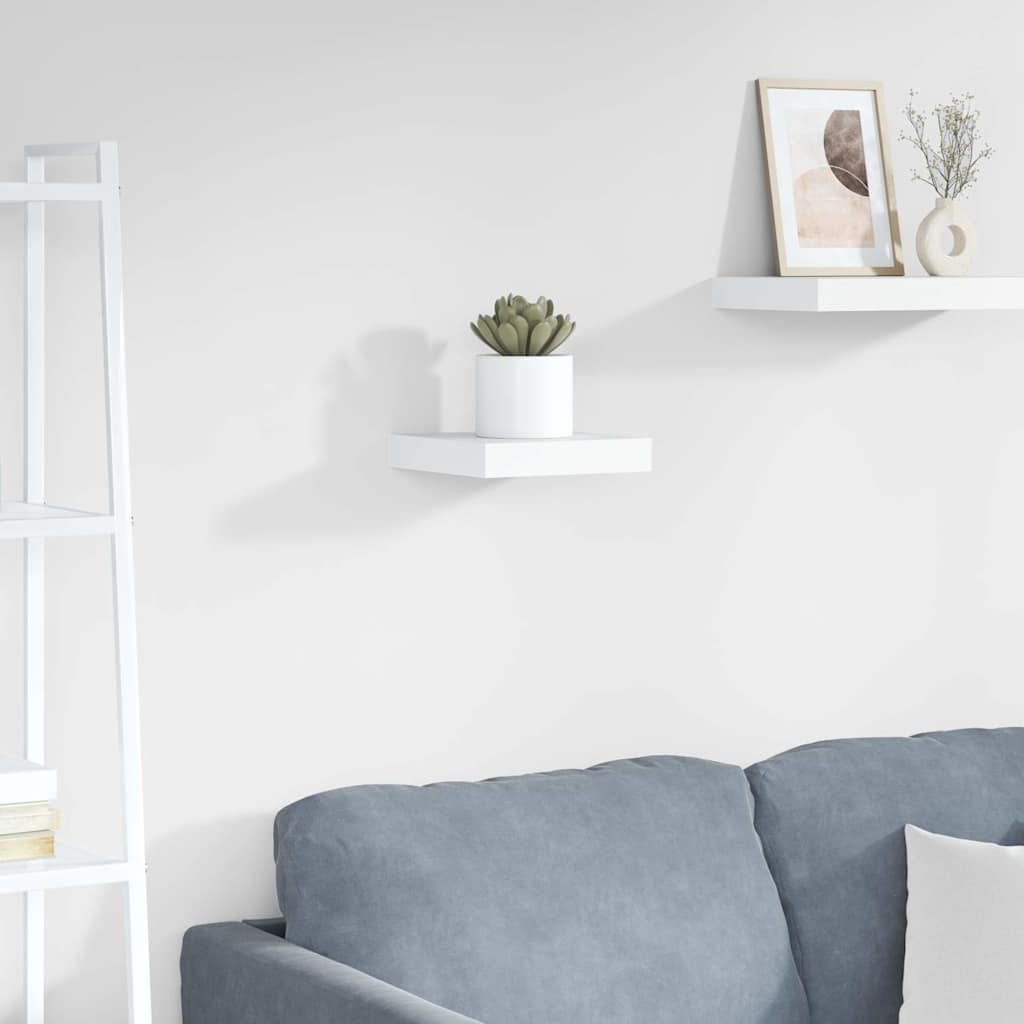 Scaffale a Parete Bianco Lucido 23x23,5x3,8 cm in MDF