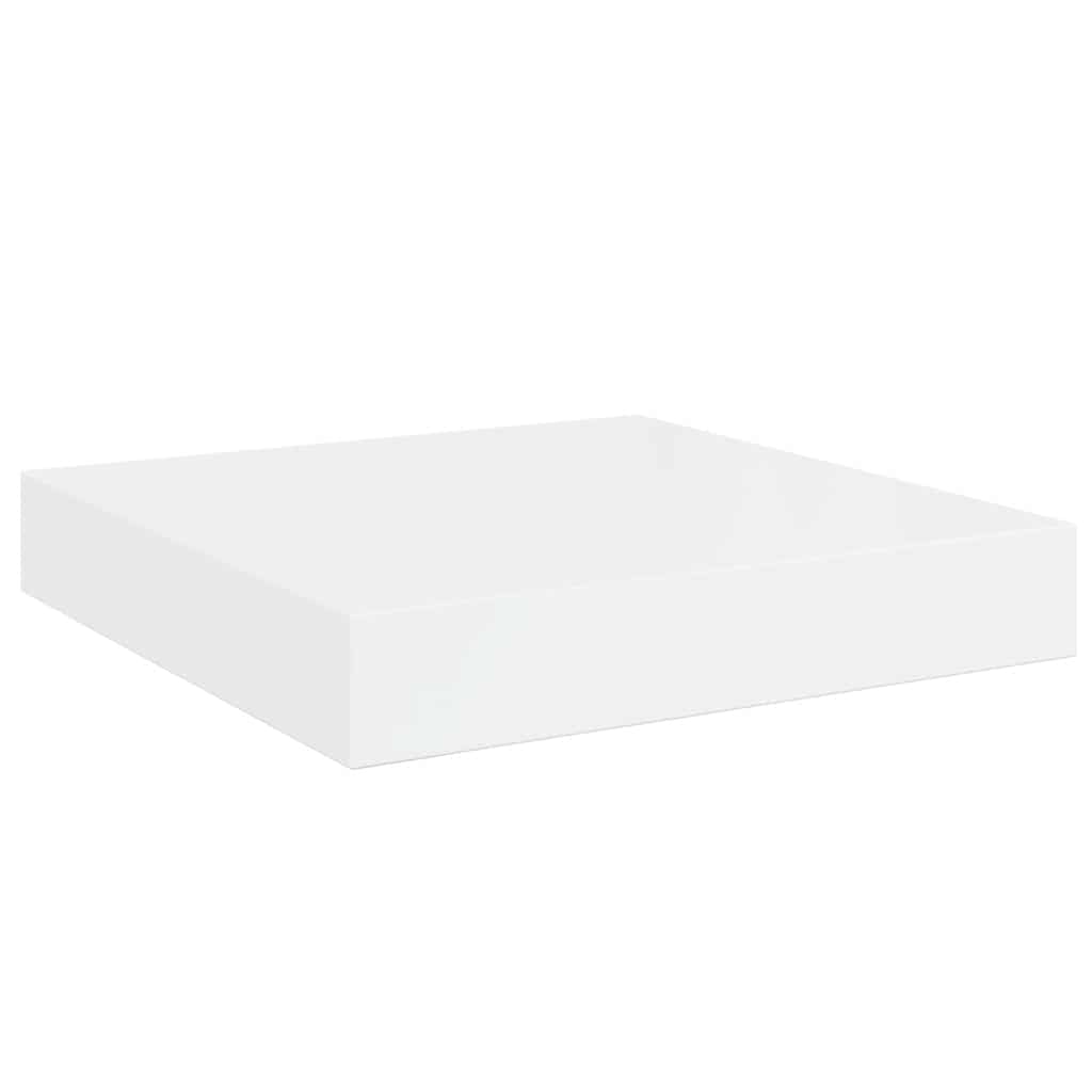Scaffali a Parete 2 pz Bianco Lucido 23x23,5x3,8 cm in MDF | homemem39