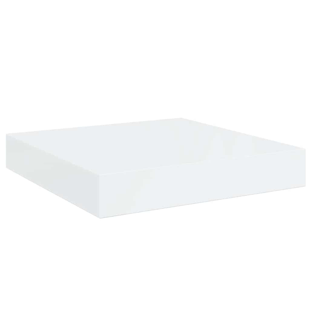 Scaffali a Parete 2 pz Bianco Lucido 23x23,5x3,8 cm in MDF