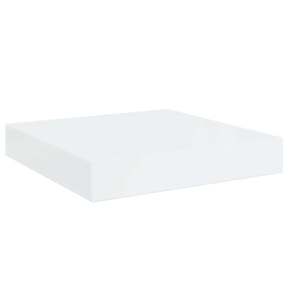 Scaffali a Parete 2 pz Bianco Lucido 23x23,5x3,8 cm in MDF