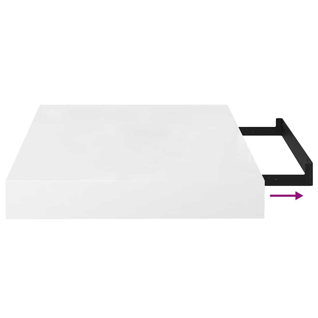 Scaffale a Parete Bianco Lucido 40x23,5x3,8 cm in MDF | homemem39