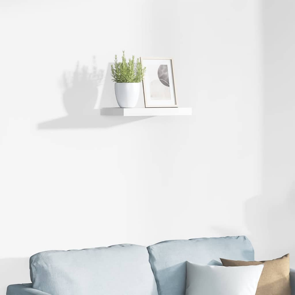 Scaffale a Parete Bianco Lucido 40x23,5x3,8 cm in MDF | homemem39