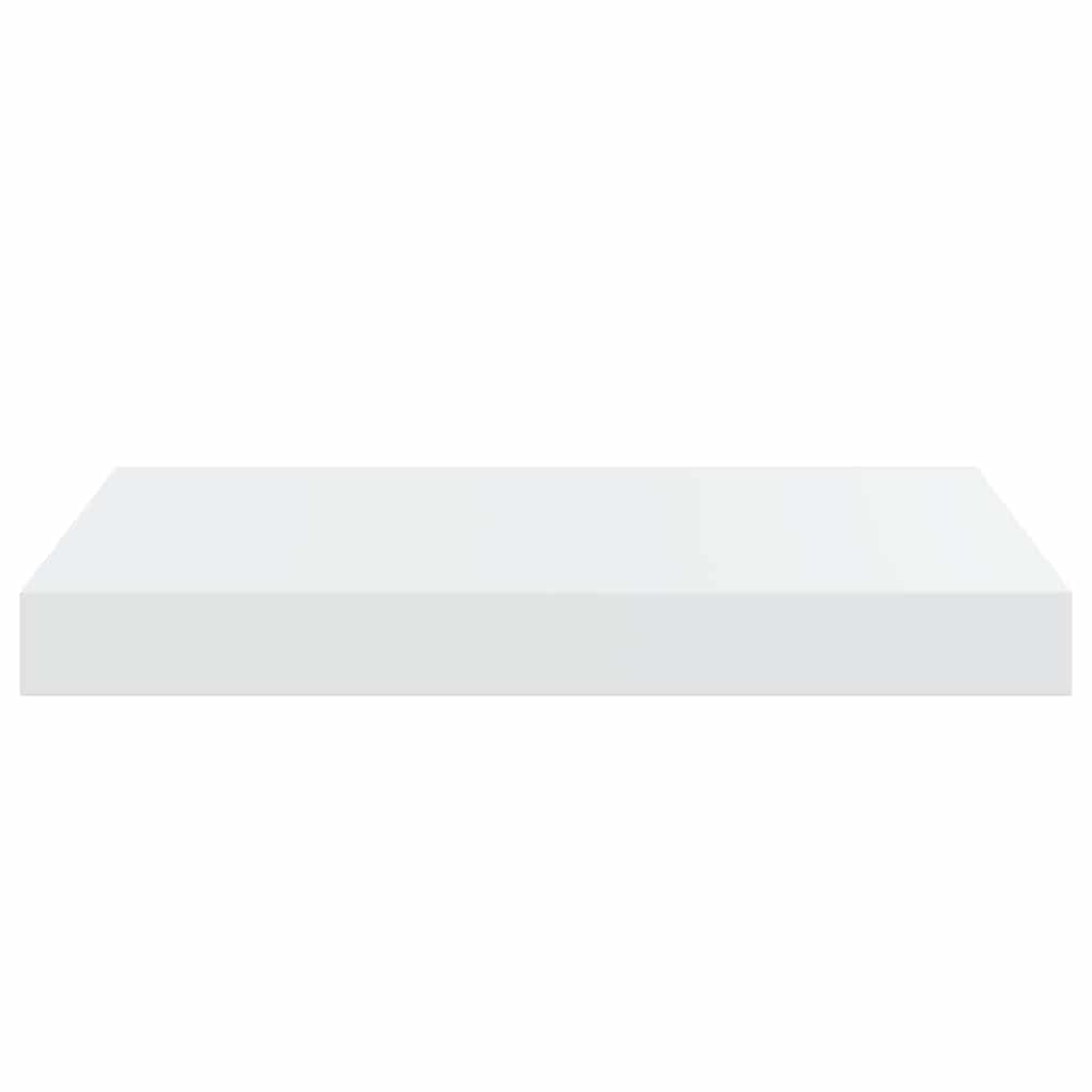Scaffali a Parete 2 pz Bianco Lucido 40x23,5x3,8 cm in MDF