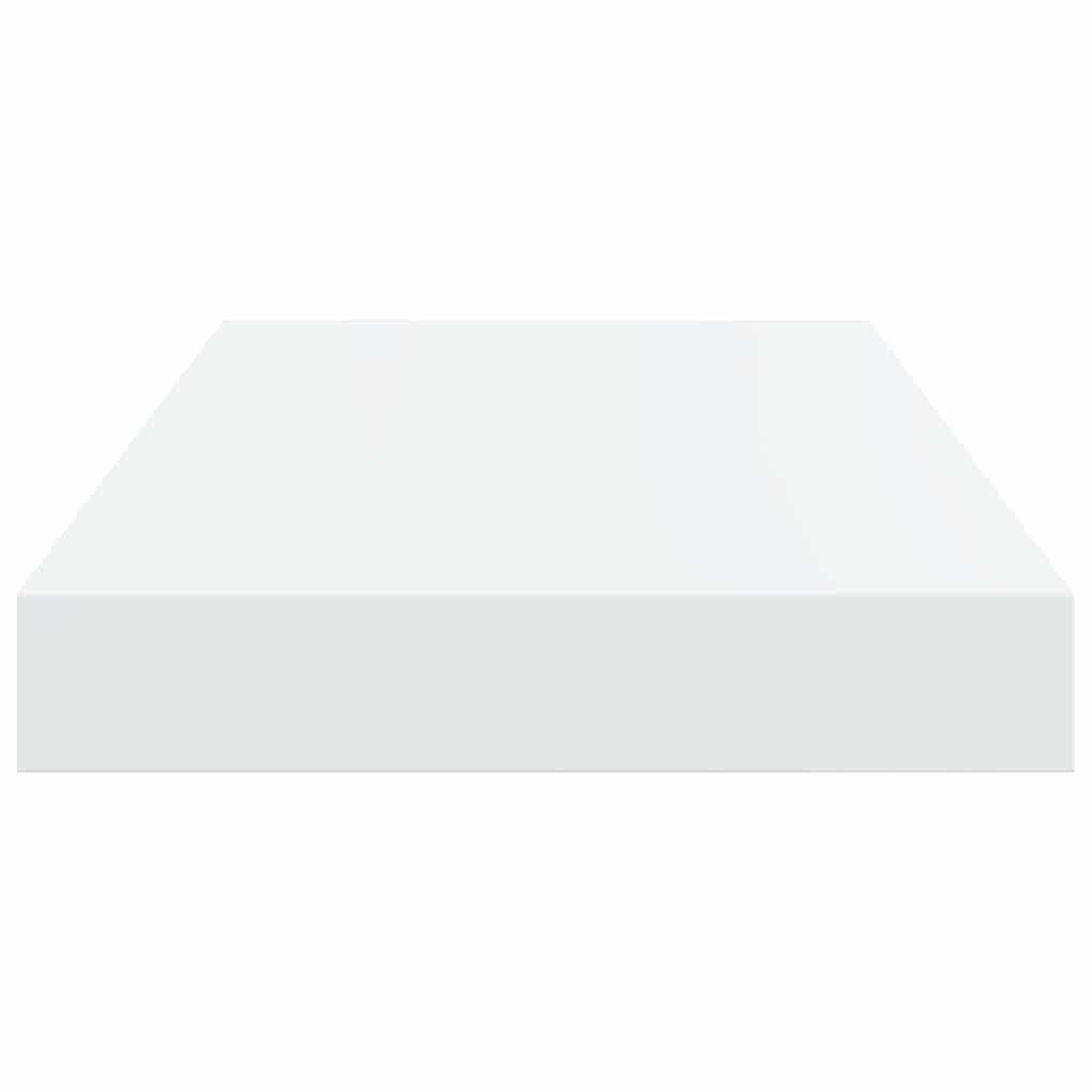 Scaffali a Parete 2 pz Bianco Lucido 40x23,5x3,8 cm in MDF