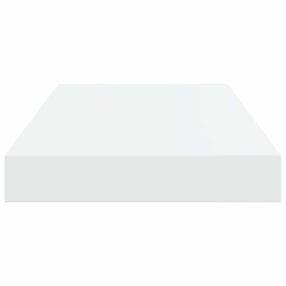 Scaffali a Parete 2 pz Bianco Lucido 40x23,5x3,8 cm in MDF