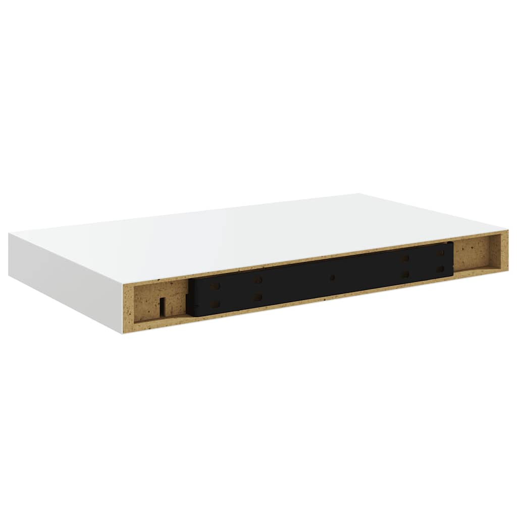 Scaffali a Parete 2 pz Bianco Lucido 40x23,5x3,8 cm in MDF | homemem39