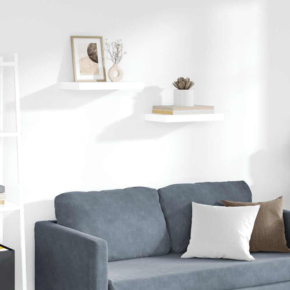 Scaffali a Parete 2 pz Bianco Lucido 40x23,5x3,8 cm in MDF | homemem39