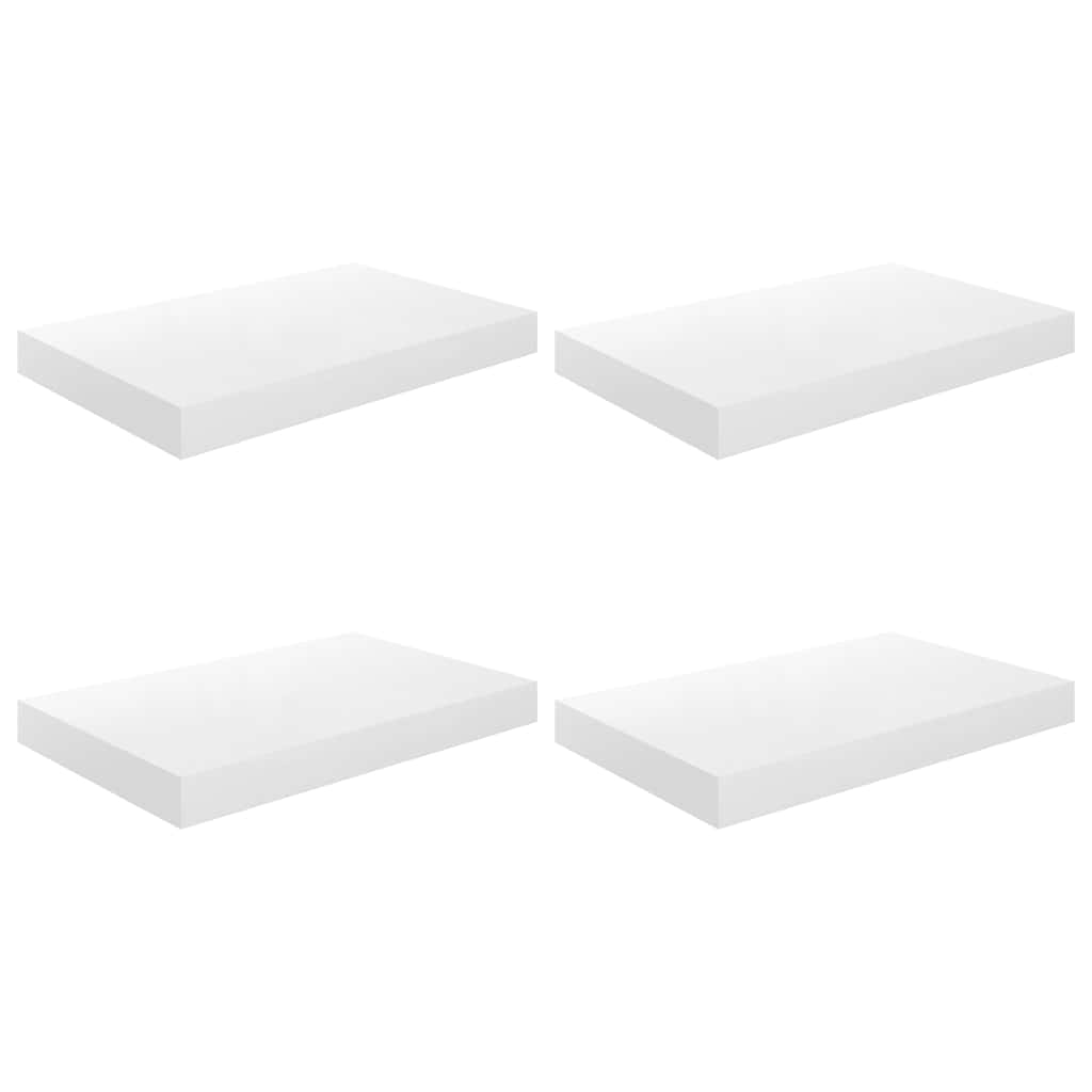 Scaffali a Parete 4 pz Bianco Lucido 40x23,5x3,8 cm in MDF | homemem39