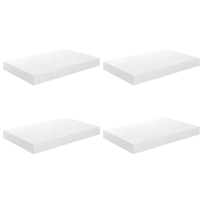Scaffali a Parete 4 pz Bianco Lucido 40x23,5x3,8 cm in MDF | homemem39
