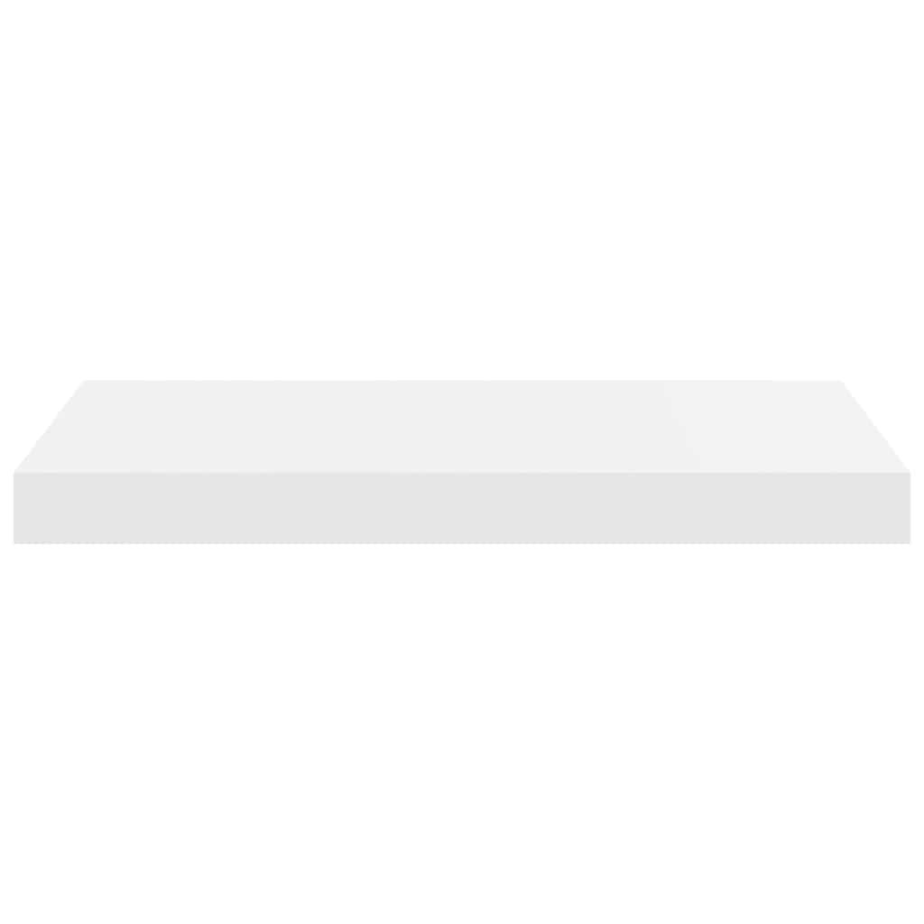 Scaffali a Parete 2 pz Bianco Lucido 50x23,5x3,8 cm in MDF | homemem39