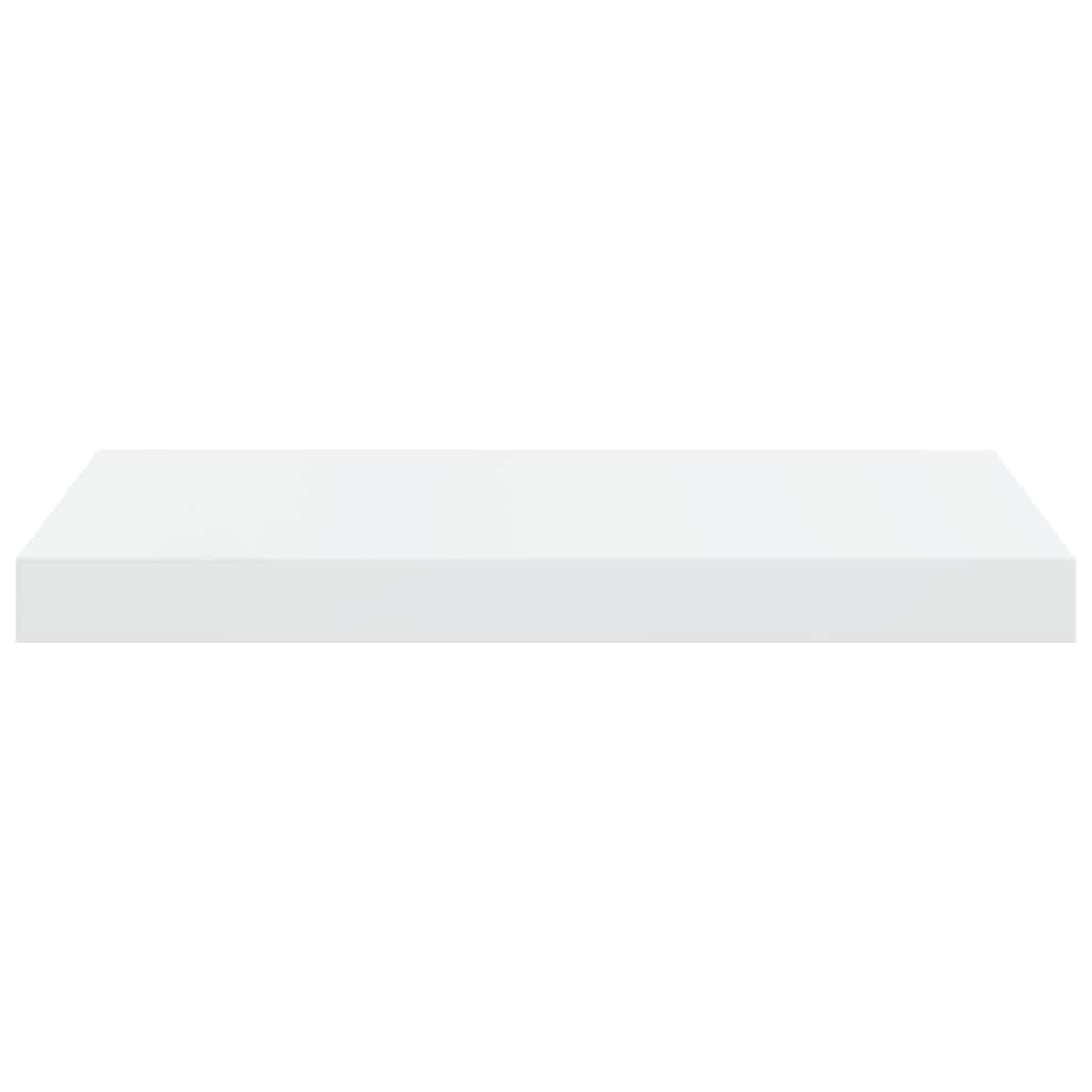 Scaffali a Parete 2 pz Bianco Lucido 50x23,5x3,8 cm in MDF