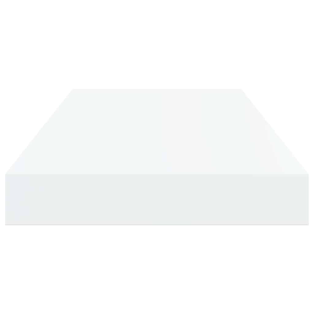 Scaffali a Parete 2 pz Bianco Lucido 50x23,5x3,8 cm in MDF