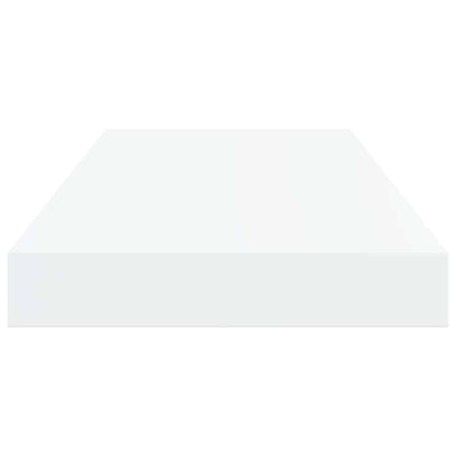 Scaffali a Parete 2 pz Bianco Lucido 50x23,5x3,8 cm in MDF