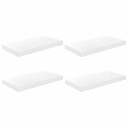 Scaffali a Parete 4 pz Bianco Lucido 50x23,5x3,8 cm in MDF