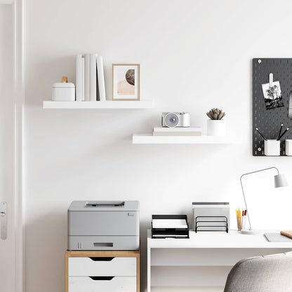 Scaffali a Parete 2 pz Bianco Lucido 60x23,5x3,8 cm in MDF | homemem39