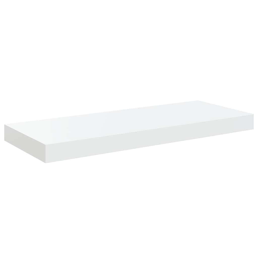 Scaffali a Parete 2 pz Bianco Lucido 60x23,5x3,8 cm in MDF | homemem39