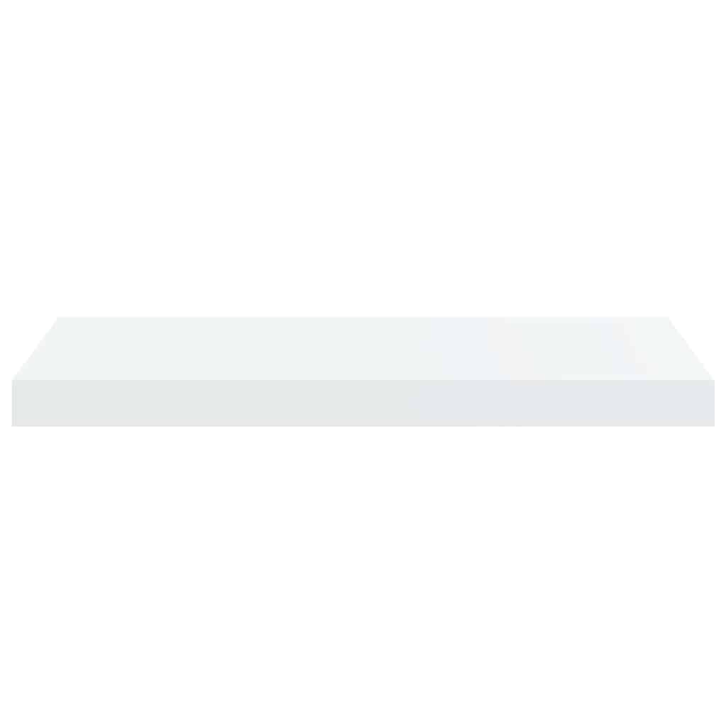 Scaffali a Parete 2 pz Bianco Lucido 60x23,5x3,8 cm in MDF | homemem39