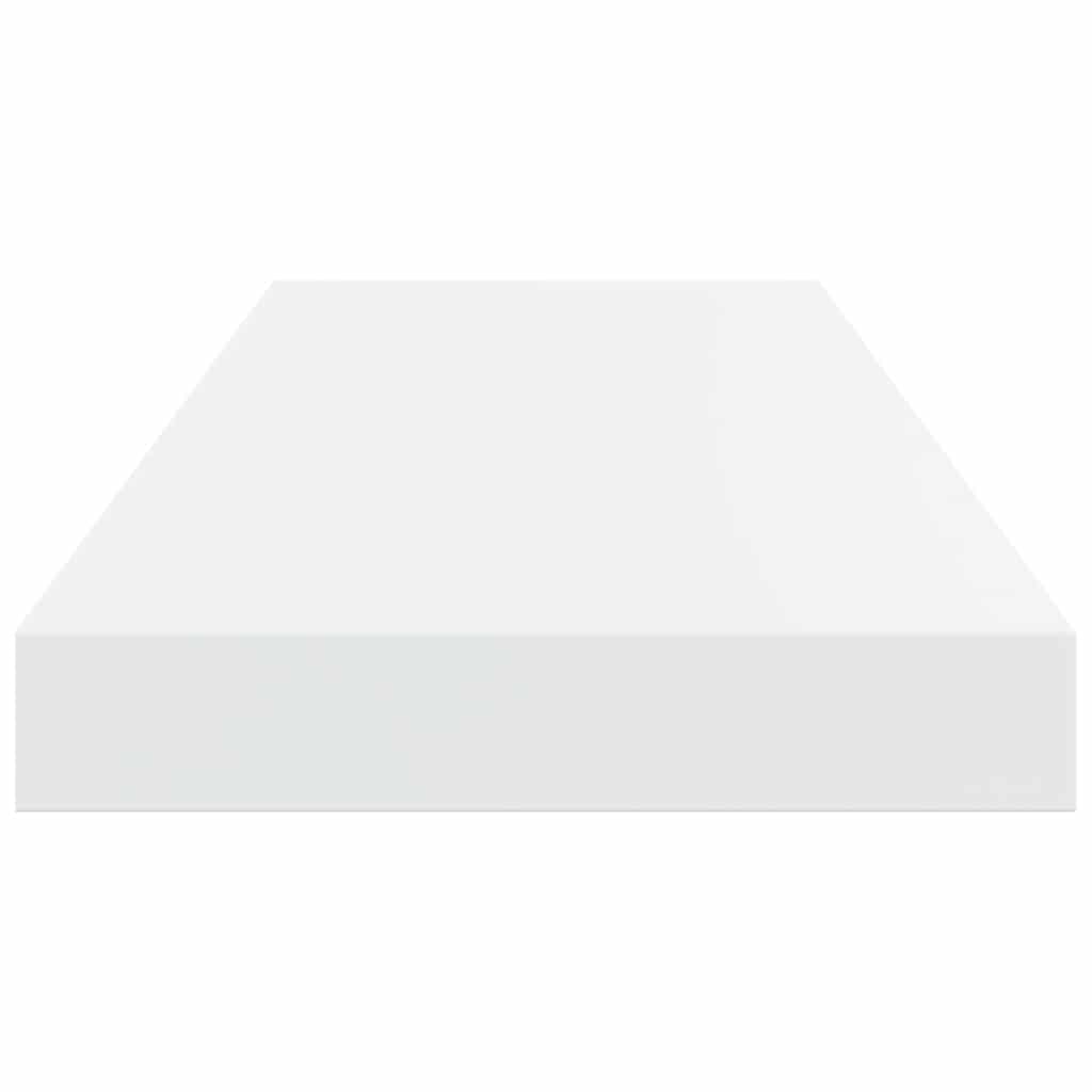 Scaffali a Parete 2 pz Bianco Lucido 60x23,5x3,8 cm in MDF | homemem39