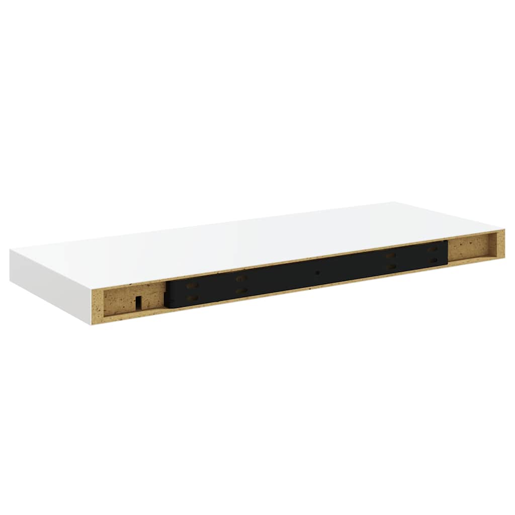 Scaffali a Parete 2 pz Bianco Lucido 60x23,5x3,8 cm in MDF | homemem39