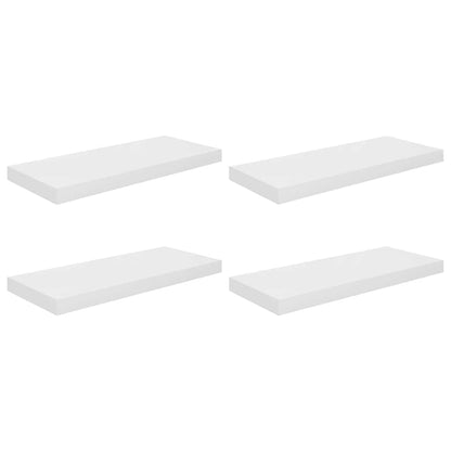 Scaffali a Parete 4 pz Bianco Lucido 60x23,5x3,8 cm in MDF