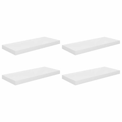 Scaffali a Parete 4 pz Bianco Lucido 60x23,5x3,8 cm in MDF