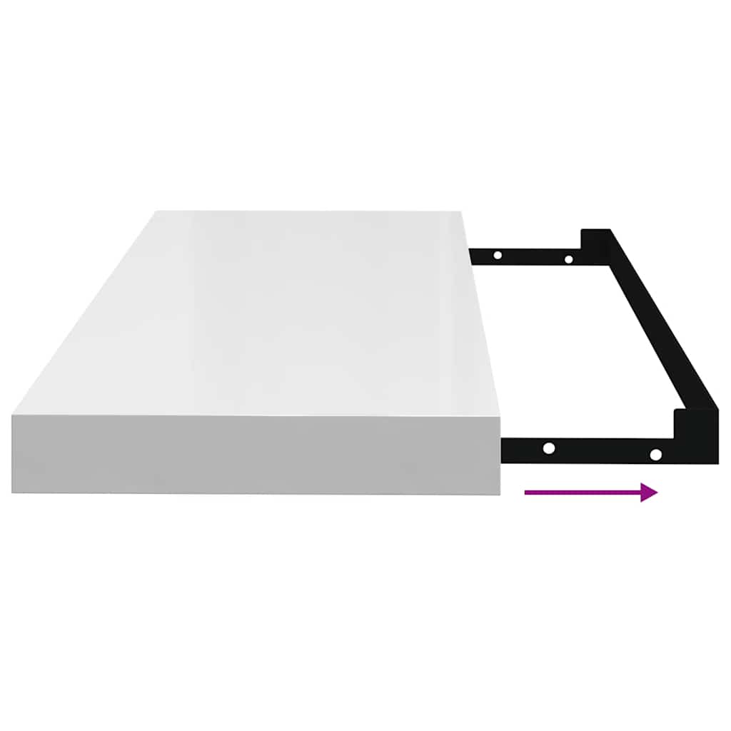 Scaffali a Parete 4 pz Bianco Lucido 60x23,5x3,8 cm in MDF