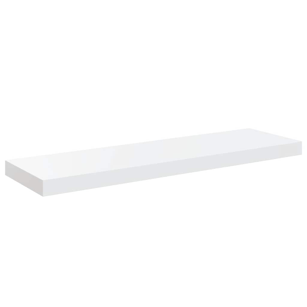 Scaffali a Parete 2 pz Bianco Lucido 80x23,5x3,8 cm in MDF | homemem39