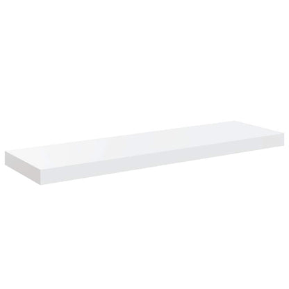 Scaffali a Parete 2 pz Bianco Lucido 80x23,5x3,8 cm in MDF | homemem39
