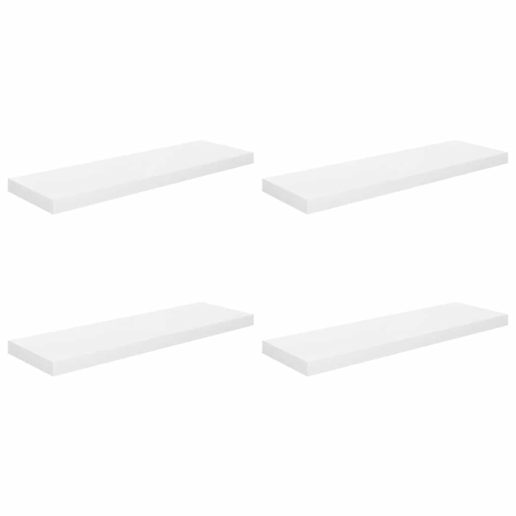 Scaffali a Parete 4 pz Bianco Lucido 80x23,5x3,8 cm in MDF | homemem39
