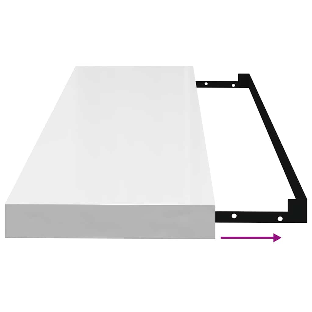 Scaffali a Parete 4 pz Bianco Lucido 80x23,5x3,8 cm in MDF | homemem39