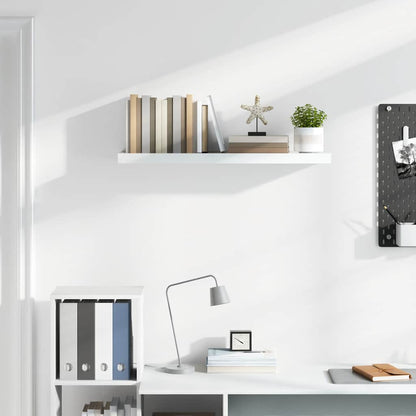 Scaffale a Parete Bianco Lucido 90x23,5x3,8 cm in MDF | homemem39