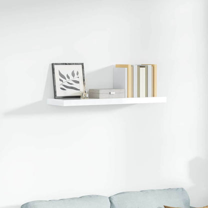 Scaffale a Parete Bianco Lucido 90x23,5x3,8 cm in MDF | homemem39