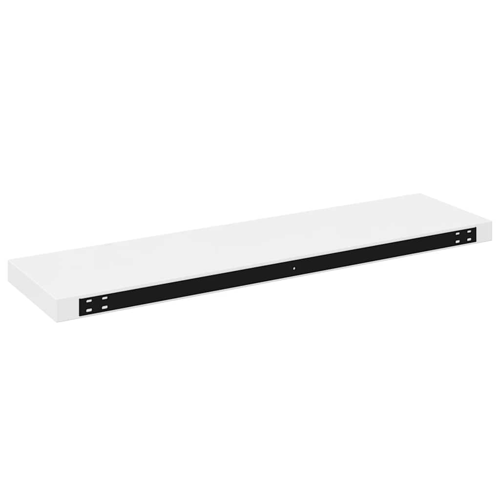 Scaffali a Parete 2 pz Bianco Lucido 90x23,5x3,8 cm in MDF | homemem39