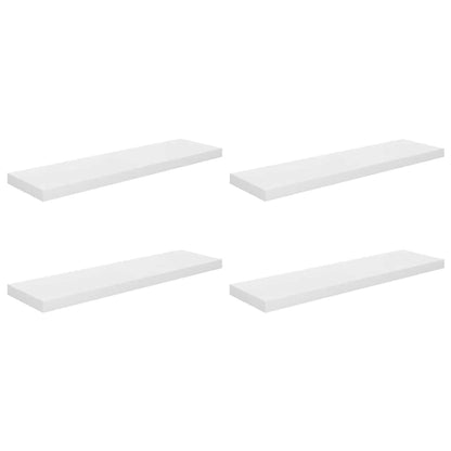 Scaffali a Parete 4 pz Bianco Lucido 23x23,5x3,8 cm in MDF | homemem39