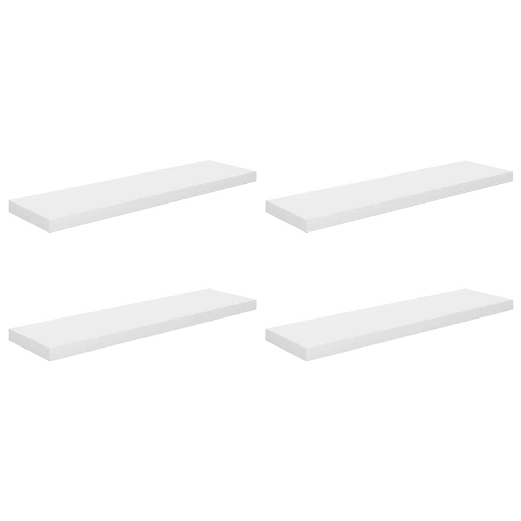 Scaffali a Parete 4 pz Bianco Lucido 23x23,5x3,8 cm in MDF