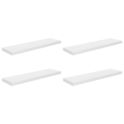 Scaffali a Parete 4 pz Bianco Lucido 23x23,5x3,8 cm in MDF