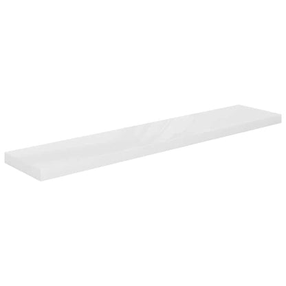 Scaffale a Parete Bianco Lucido 120x23,5x3,8 cm in MDF | homemem39