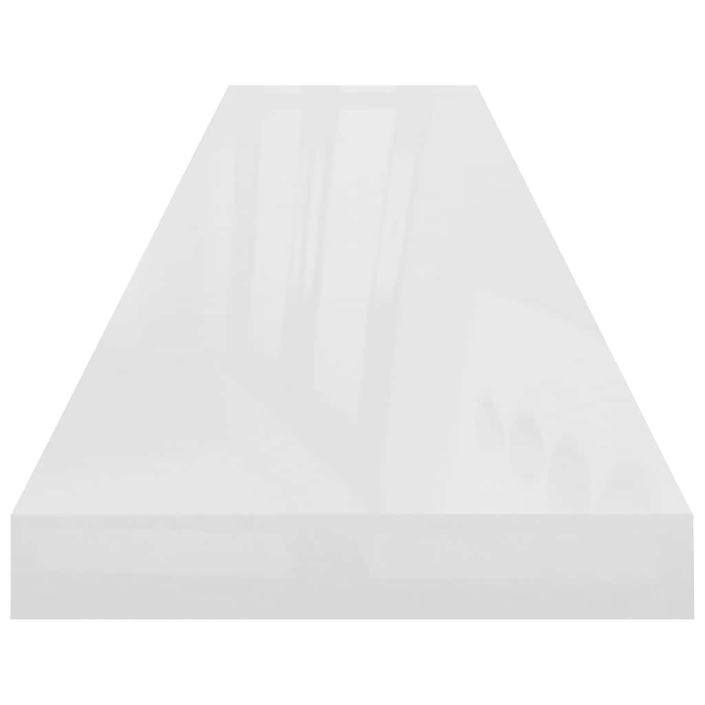 Scaffale a Parete Bianco Lucido 120x23,5x3,8 cm in MDF | homemem39