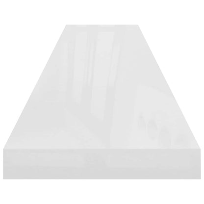 Scaffale a Parete Bianco Lucido 120x23,5x3,8 cm in MDF | homemem39