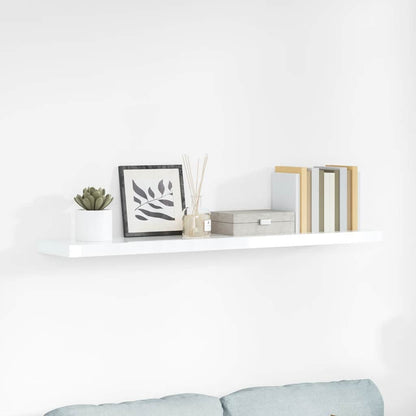 Scaffale a Parete Bianco Lucido 120x23,5x3,8 cm in MDF | homemem39