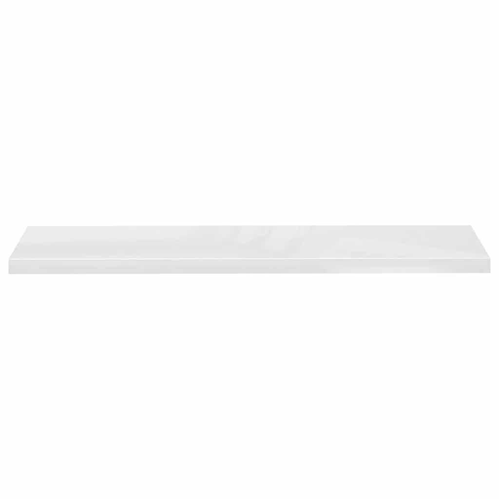 Scaffali a Parete 2 pz Bianco Lucido 120x23,5x3,8 cm in MDF | homemem39