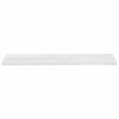 Scaffali a Parete 2 pz Bianco Lucido 120x23,5x3,8 cm in MDF | homemem39