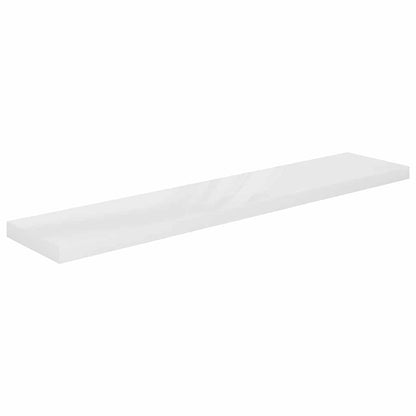 Scaffali a Parete 2 pz Bianco Lucido 120x23,5x3,8 cm in MDF
