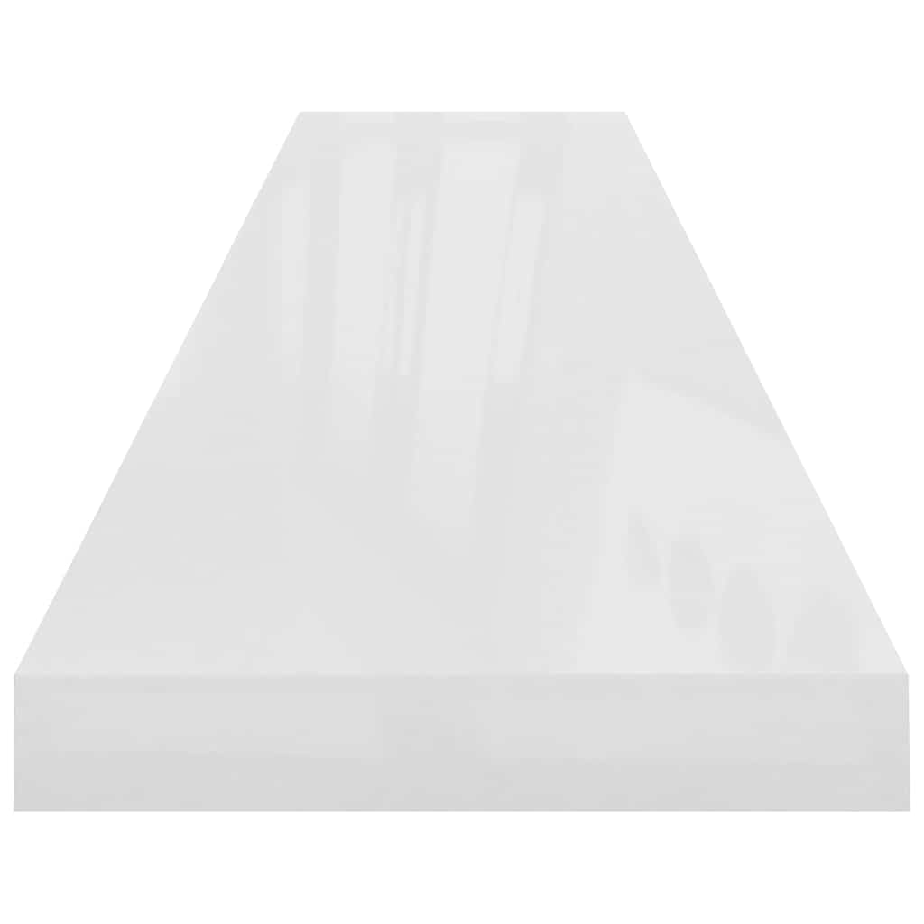 Scaffali a Parete 2 pz Bianco Lucido 120x23,5x3,8 cm in MDF | homemem39