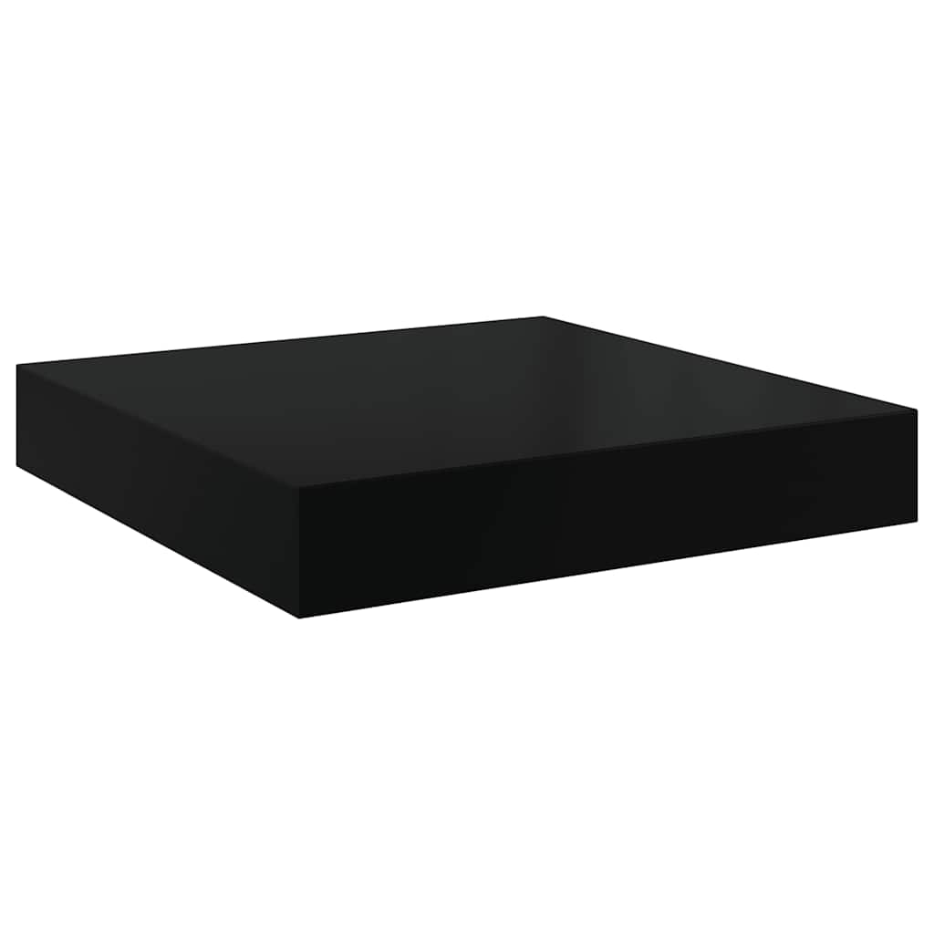 Scaffale a Parete Nero Lucido 23x23,5x3,8 cm in MDF