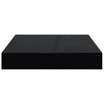Scaffale a Parete Nero Lucido 23x23,5x3,8 cm in MDF