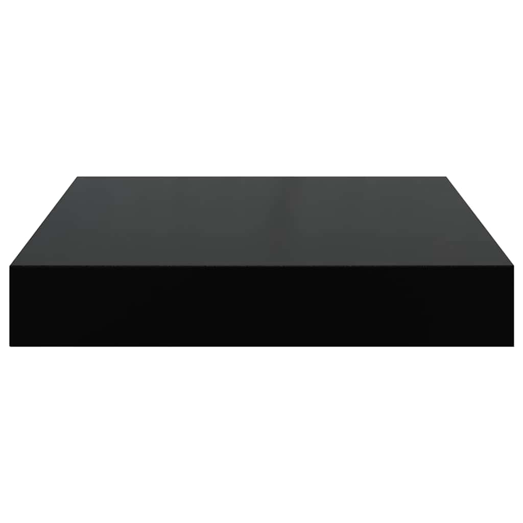 Scaffale a Parete Nero Lucido 23x23,5x3,8 cm in MDF | homemem39