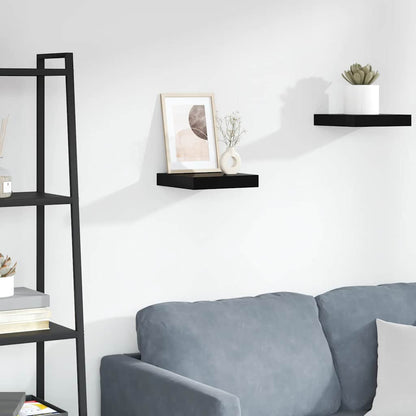 Scaffale a Parete Nero Lucido 23x23,5x3,8 cm in MDF | homemem39