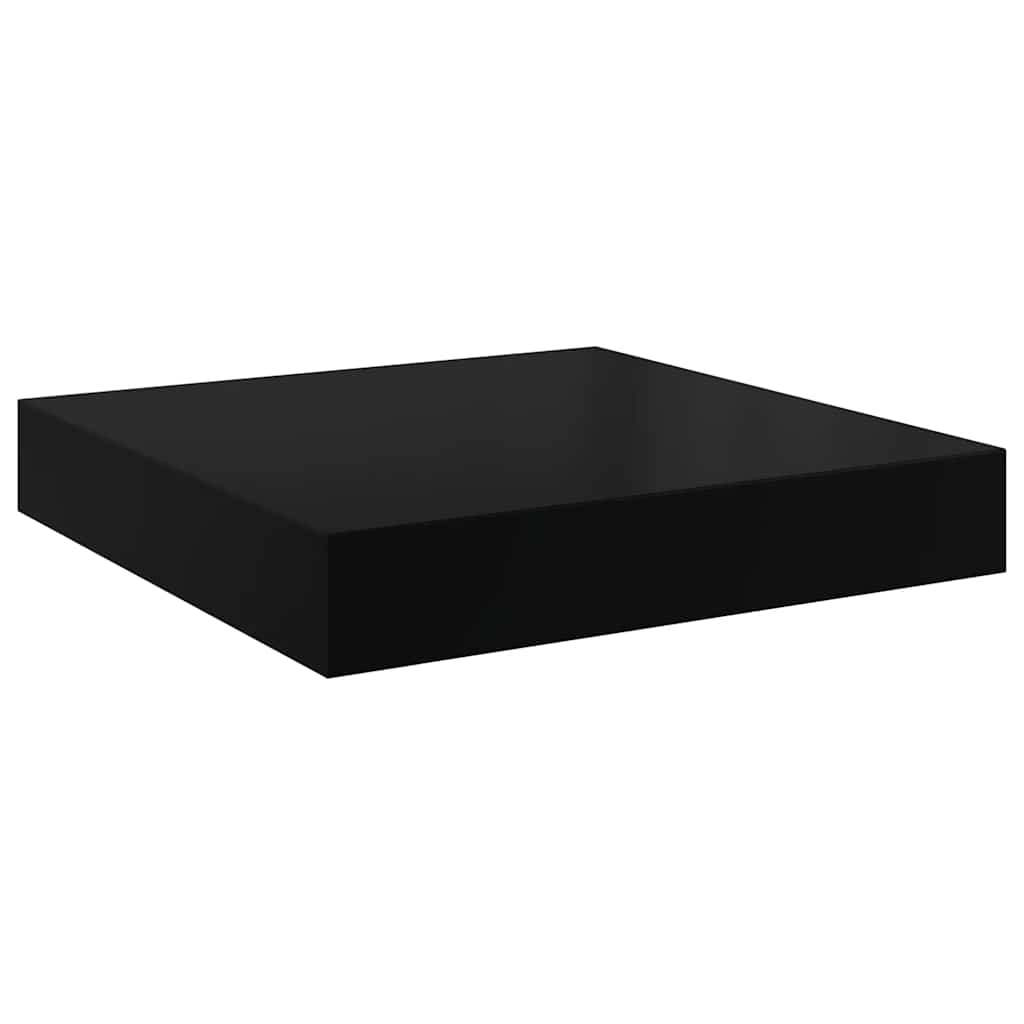 Scaffali a Parete 2 pz Nero Lucido 23x23,5x3,8 cm in MDF | homemem39